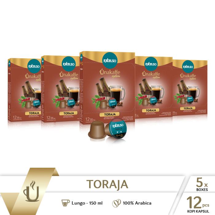 Gambar Kopi kapsul Excelso Unakaffe Toraja - Pack Of 5 Folding Box dari Unakaffe System Kota Tangerang Tokopedia