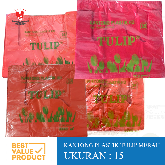 Gambar Kantong Kresek 15 Tulip MERAH / Kantong plastik Go Green HD Online dari bestvalueproduct Kota Bandung Tokopedia