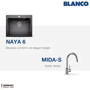 BLANCO Naya 6 Silgranit + BLANCO MIDA-S Chrome Mixer Taps