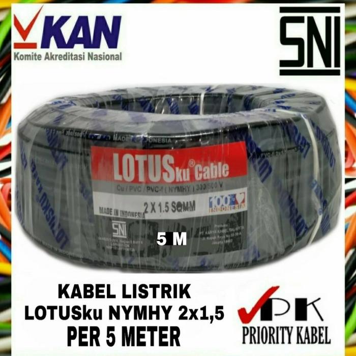 Gambar Kabel LOTUSku NYMHY 2x1,5 2x1.5 (Per 5 meter) dari Priority Kabel Kota Administrasi Jakarta Barat Tokopedia