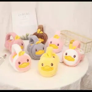 EMF27- BARU BEBEK DUCK Earmuff bulu bulat tutup pelindung telinga anak