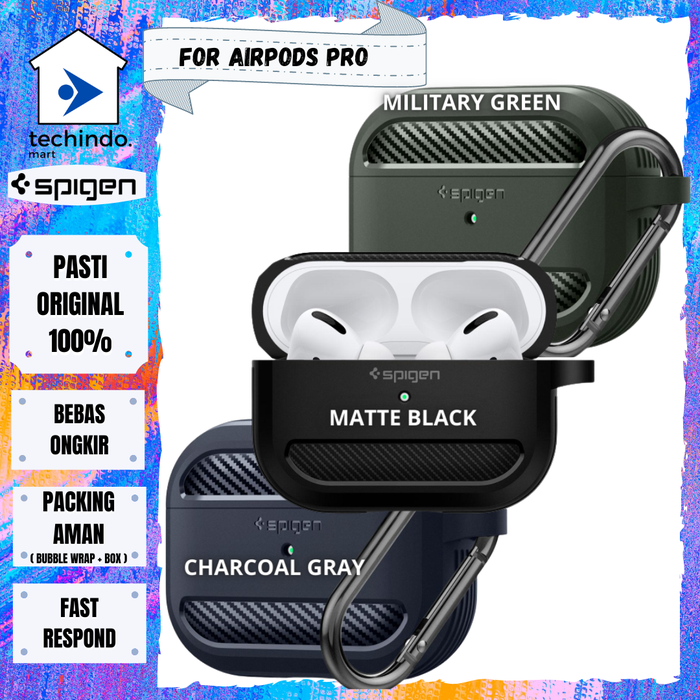 Gambar Case Airpods Pro Spigen Rugged Armor casing dari techindo mart Kota Surabaya Tokopedia