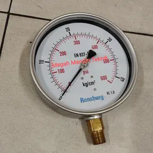 Pressure Gauge Manometer Stainless 6 " inchi 40 Bar 600 Psi
