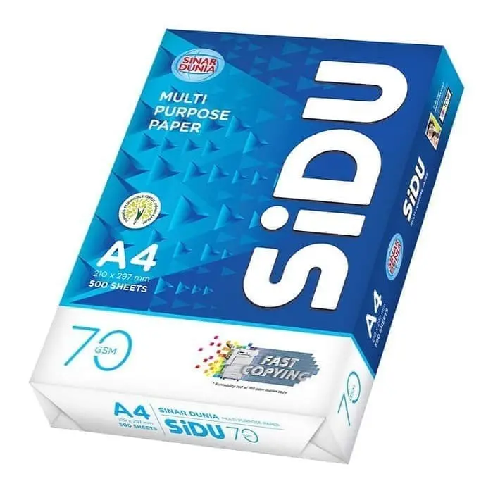 KERTAS HVS A4 SIDU / SINAR DUNIA 70 GSM 1 RIM
