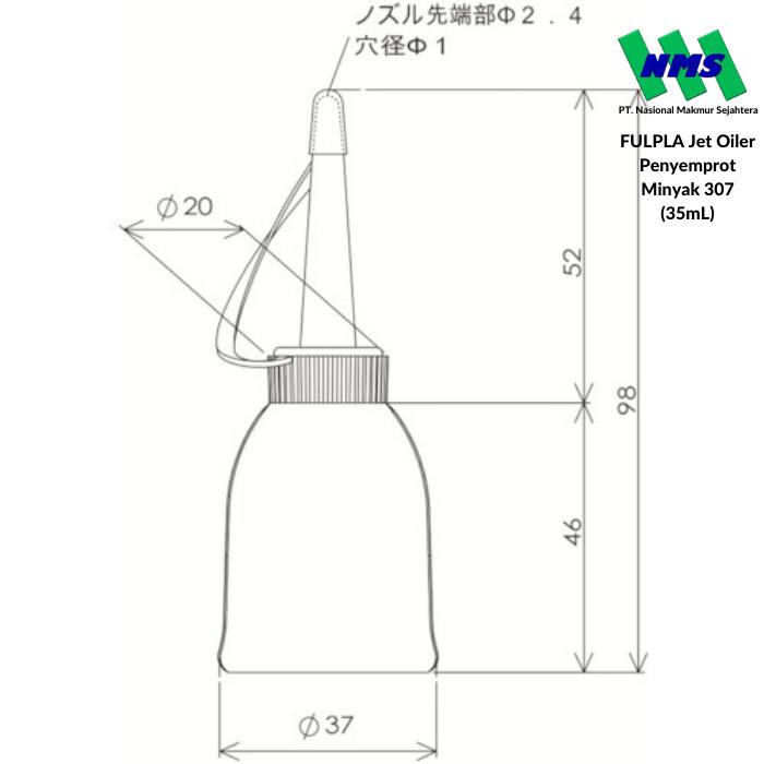 Botol Penyemprot Minyak FULPLA Jet Oiler 307 35mL TRUSCO 293-9142 2
