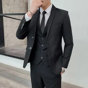 Fashion Identity Setelan Jas Kantor Formal Pria 5in1 Devian Full Black Model Slimfit - Blazer Celana Hitam Semi Formal & Wisuda - High Twist Premium Casual Suit