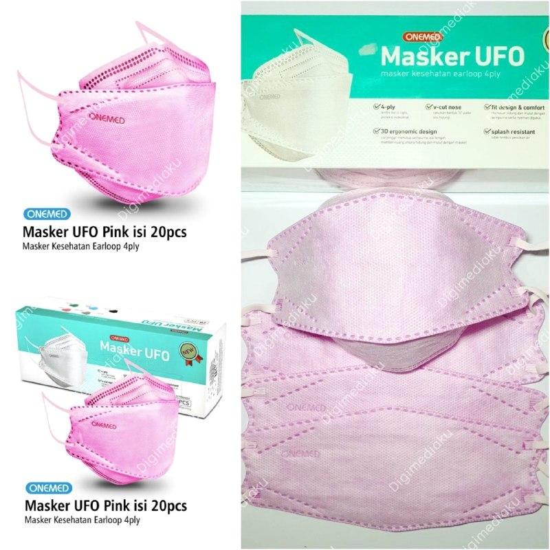 Masker KF94 Onemed Masker Medis UFO Pink - no sensi convex/pokana