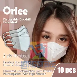 Masker Duckbill 3D Orlee 3 Ply 3Ply Earloop Medis Kemenkes isi 10 pcs