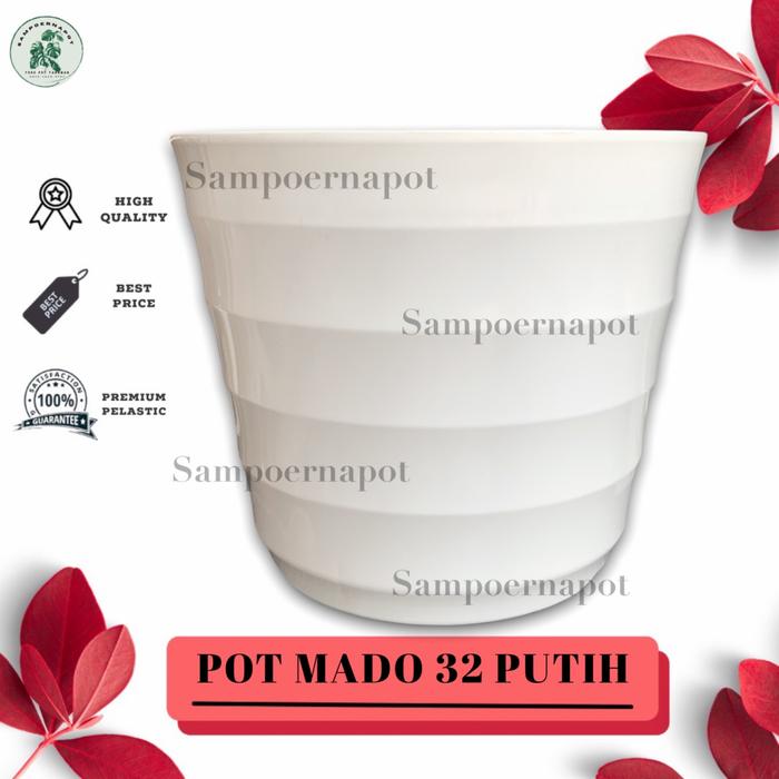 Gambar Pot Bunga Tanaman Plastik Lovenia Mado 32 Putih - LOVENIA PM 8032 dari sampoerna pot Kota Tangerang Tokopedia