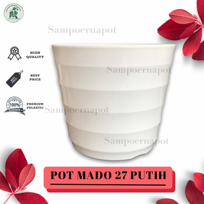 Gambar Pot Bunga Tanaman Plastik Lovenia Mado 27 Putih - LOVENIA PM 8027 dari sampoerna pot Kota Tangerang Tokopedia