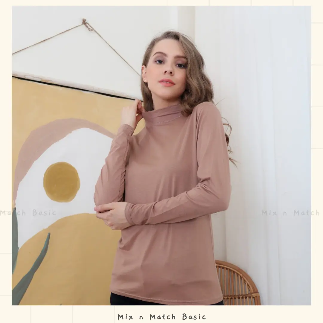 Manset Baju Kaos Rayon Dewasa / S, Allsize, XL, XXL / TURTLENECK