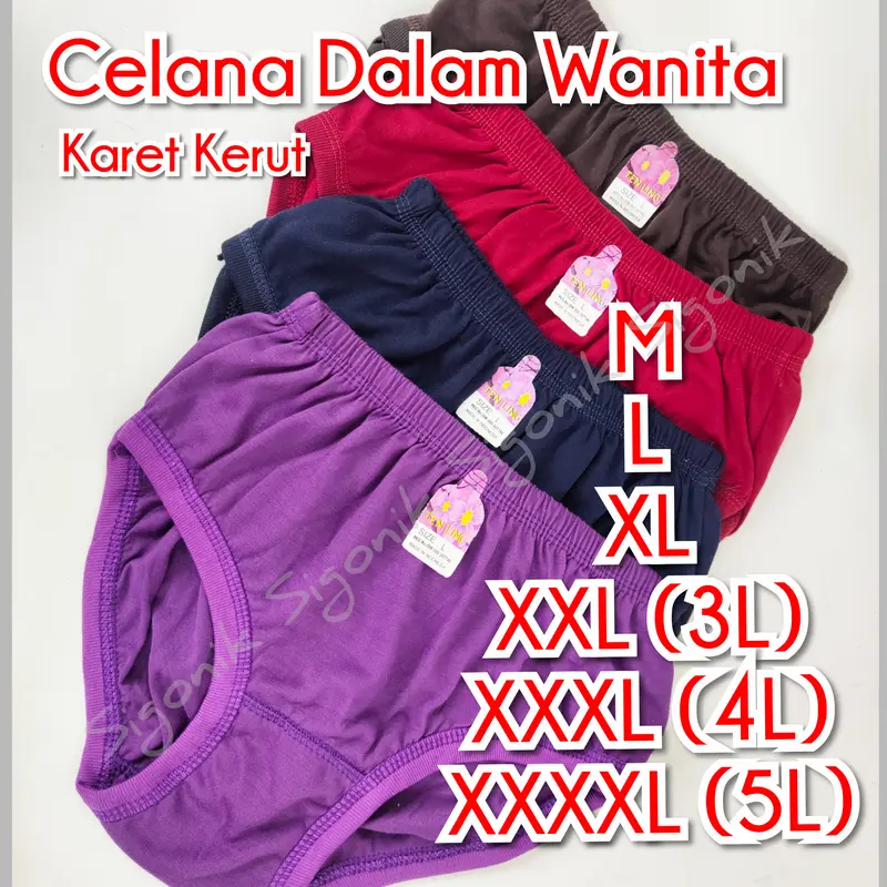 CD Celana Dalam Wanita Dewasa M L XL XXL XXXL XXXXL Jumbo Katun Gelap 0