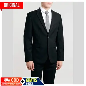 SETELAN JAS RESMI PRIA LENGKAP 4IN1 ARDIAN TWIST BLACK FULL FURING Blazer Hitam Slim Fit Celana Hitam Twisted Bahan High Twist Tebal Lapisan Dalam Full FURING TEBAL Cocok untuk Acara Formal dan Semi Formal