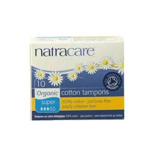 COTTON TAMPON NATRACARE ORGANIC SUPER ISI 10