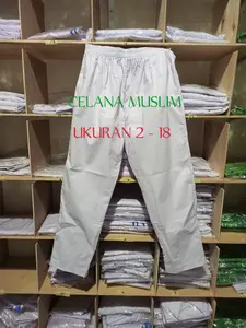 CELANA MUSLIM SD- WARNA PUTIH - PINGGANG FULL KARET