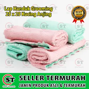 Lap Handuk Grooming 25x25 Kucing Anjing Microfiber Lembut Mandi
