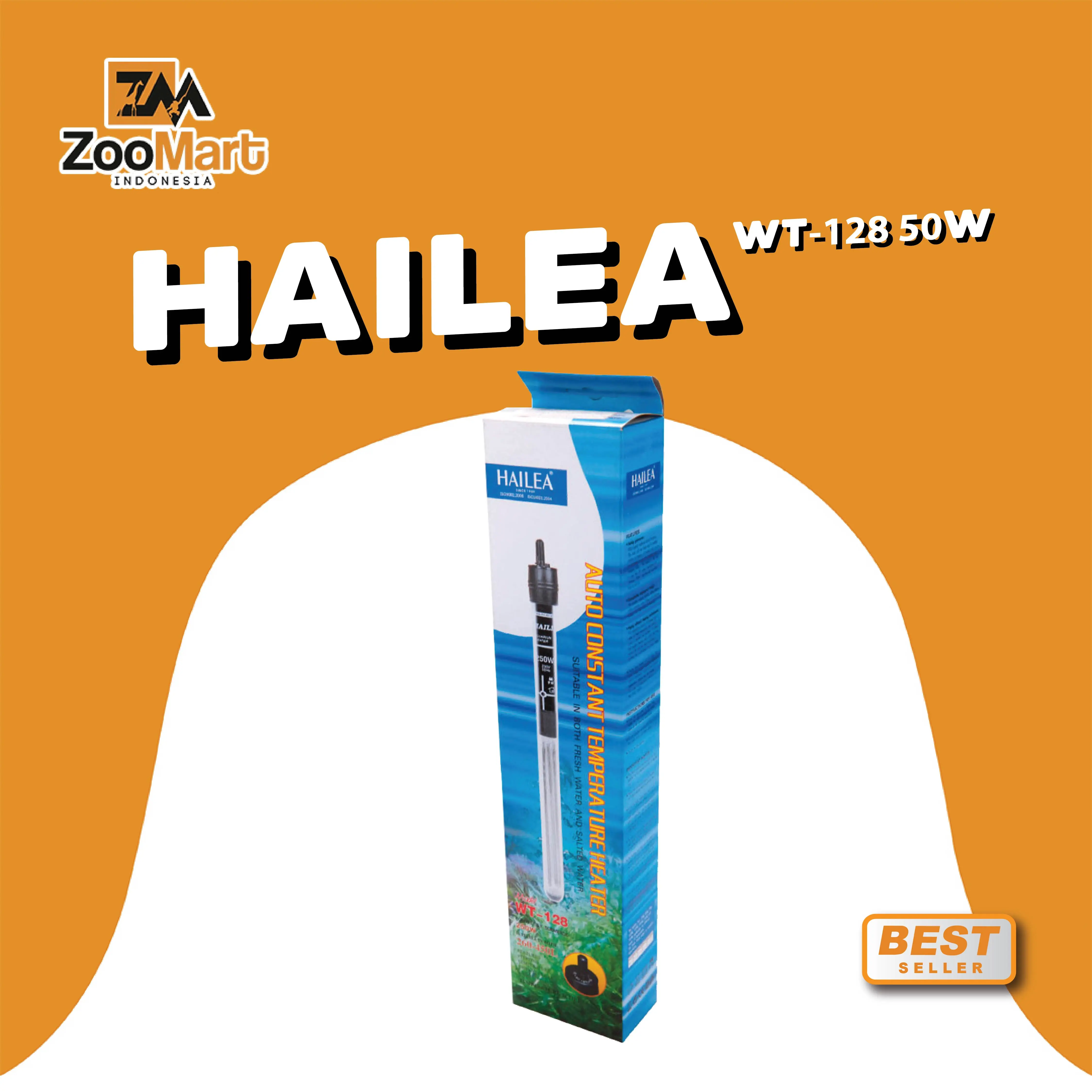 Hailea WT-128 50W Heater Temperature Control Penghangat Air Aquarium