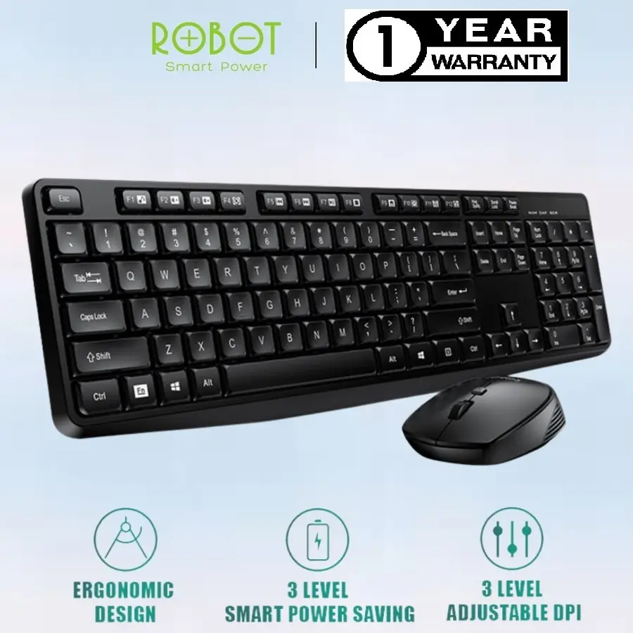 ROBOT KM3100 Multimedia Combo Keyboard Mouse Wireless
