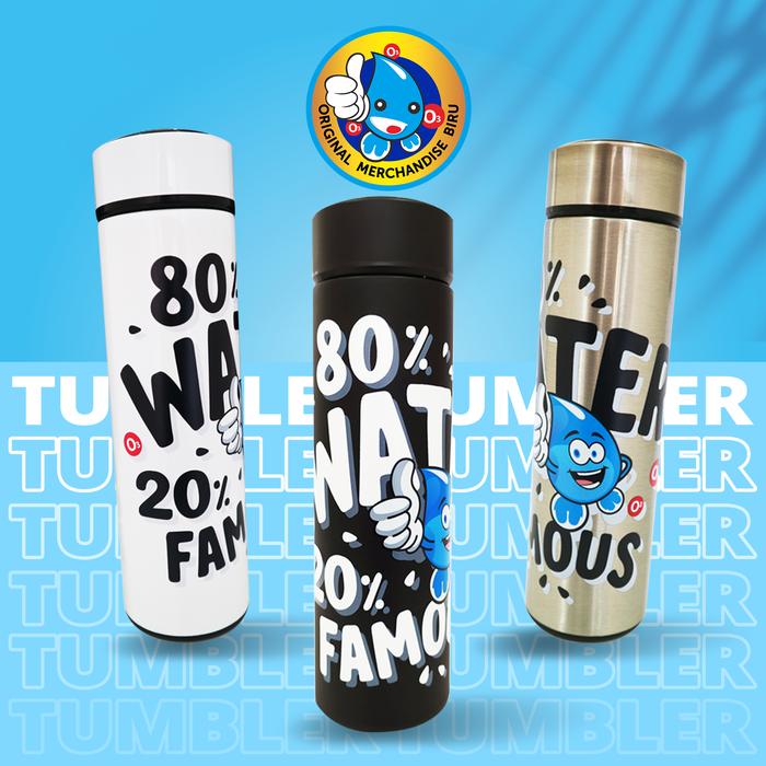 Gambar Tumbler Botol Minum Hot Cool Stainless 500ml / Water Famous / Biru Ori - Putih dari Air Minum Biru Kota Surabaya Tokopedia