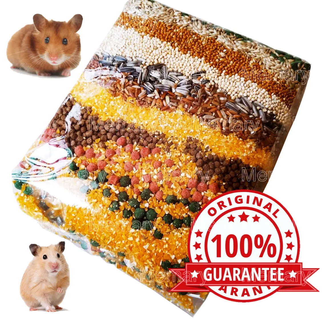Makanan Hamster 1 kg Komplit Bergizi BERKUALITAS Kombinasi Biji Kacang Beras Pelet Pilihan Vitamin Original 100% Garansi