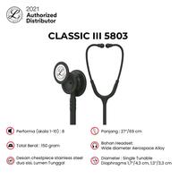 Gambar 3M Littmann Classic III Stethoscope / Stetoskop - SPECIAL BLACK EDITION 5803 dari Littmann Official Store Kab. Bogor 2 Tokopedia