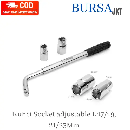 KUNCI RODA MOBIL L BENGKOK HEX UNIVERSAL 17mm -19mm dan 21mm - 23mm