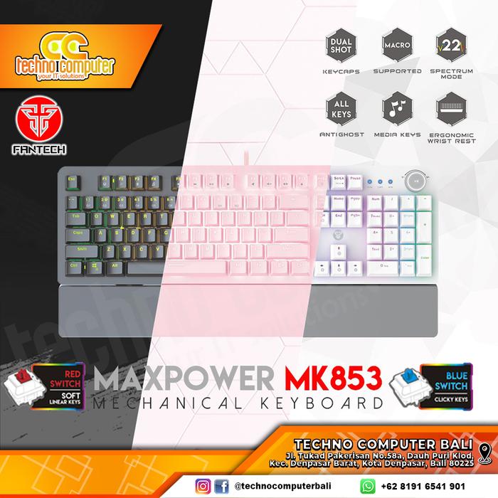 Gambar Fantech MAXPOWER MK-853 / MK 853 Mechanical Gaming Keyboard dari Techno Computer Bali Kota Denpasar Tokopedia