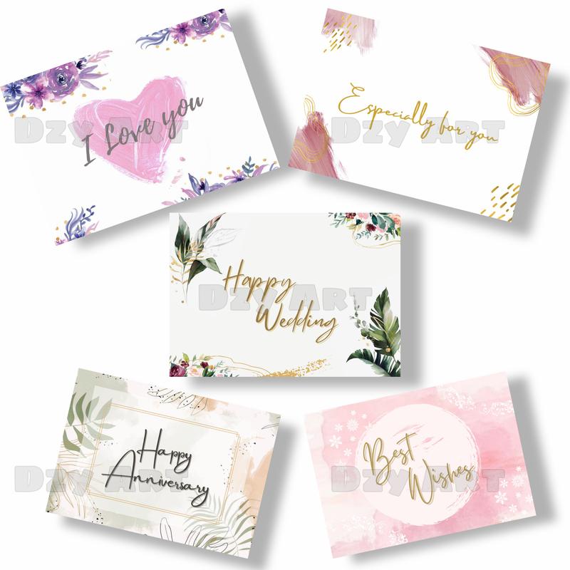 Kartu Mini Hiasan Bunga Rustic - Greeting Card Flower 1