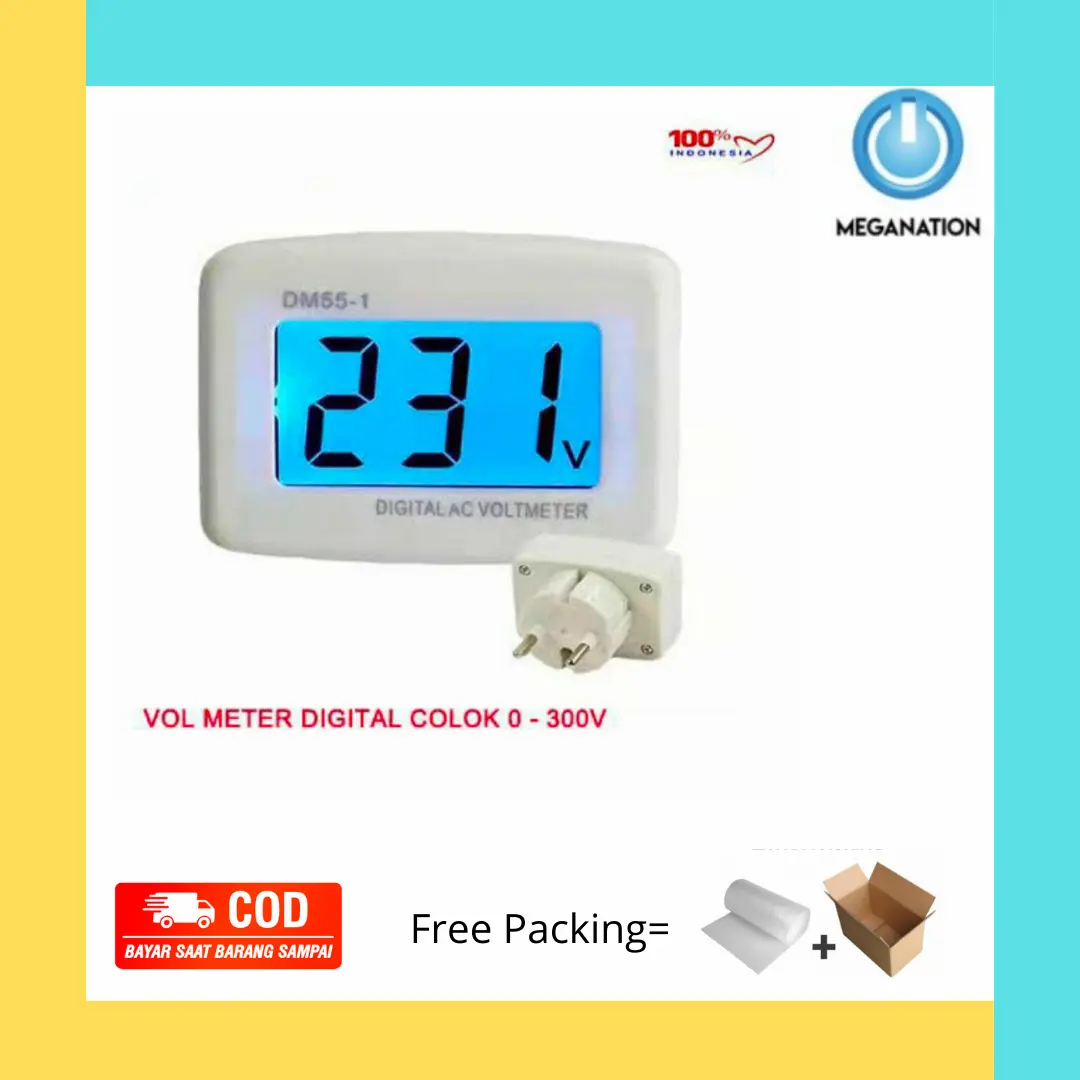 ALAT PENGUKUR VOLTASE / TEGANGAN LISTRIK SAKLAR COLOKAN VOLTMETER DIGI