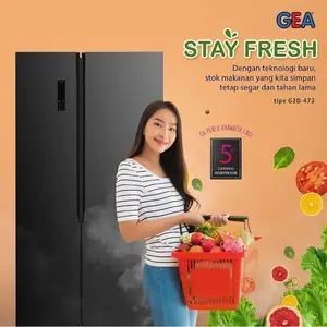 KULKAS SIDE BY SIDE GEA G2D-472 TWIST ICE MAKER NO FROST Freezer