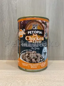 PETOPIA Fish Chicken with Liver 415gr - Makanan Basah Anjing