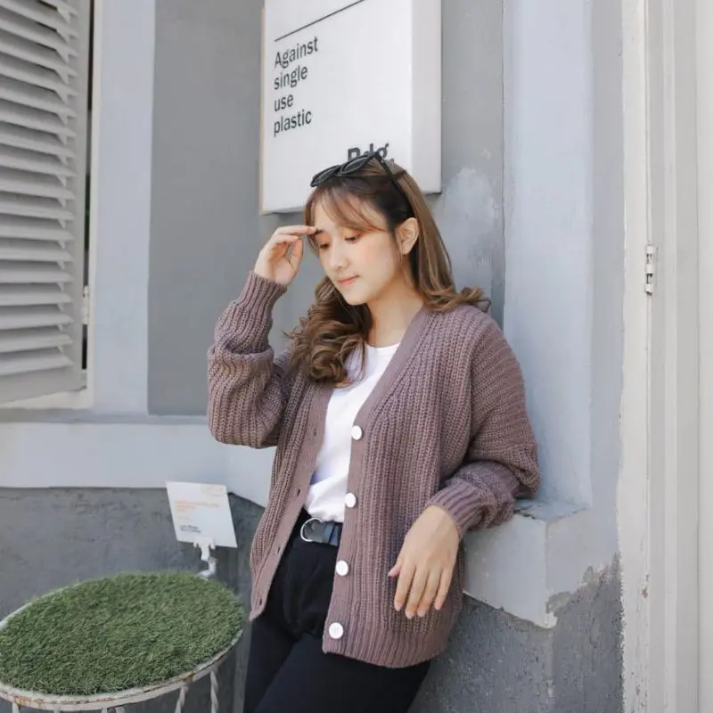 Cardigan rajut oversize premium tebal Carla XXL 4