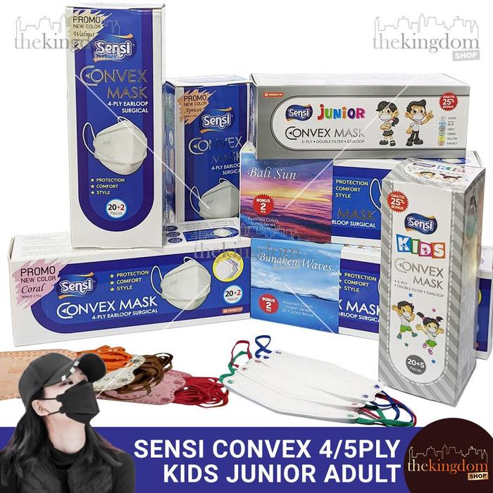 Jual Masker SENSI Convex Mask 5ply Medis ORIGINAL Adult Kids Junior Special - Junior /25, Bubble n Kardus - Kota Administrasi Jakarta Utara - The Kingdom Shop | Tokopedia