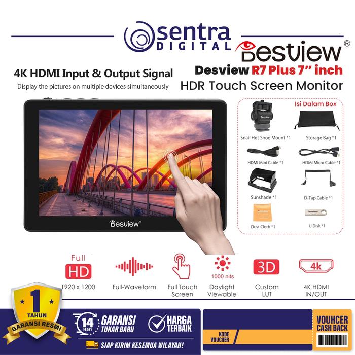 Gambar Desview R7 Plus 7-inch On Camera Touch Monitor dari Sentra Digital Kota Surabaya Tokopedia