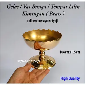 Wadah Aromaterapi Spa Gelas Kuningan Antik Tempat Lilin Minyak Vas D14