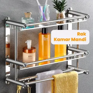 Rak Kamar Mandi 2 Susun Stainless Steel