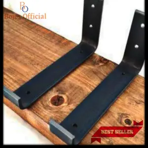 Bracket besi siku l penyangga rak dinding ambalan tanpa bor