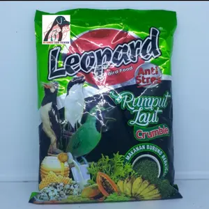 Pakan Makanan Burung Voer Leopard Rumput Laut Crumbie kasar Anti Stres