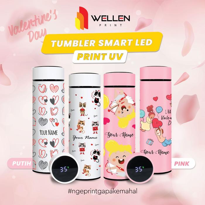 Gambar WELLEN PRINT - Cetak Tumbler Valentine Custom UV Print Nama / Print Botol Minum Termos Tahan Panas  Termos Hadiah Personalized - Niagara, Putih dari WELLEN PRINT OFFICIAL Kota Administrasi Jakarta Selatan Tokopedia