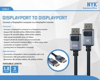 Gambar NYK Cable Display Port DP 8K GOLD Kabel 1.8 Meter dari NYK Indonesia Kota Administrasi Jakarta Pusat 2 Tokopedia
