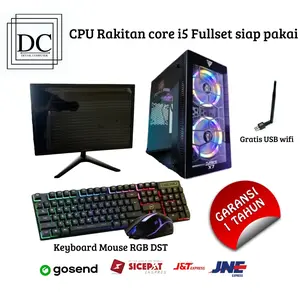 Cpu pc rakitan Gaming i5 cocok buat gaming editing murah fullset 19inc