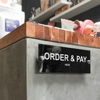 Gambar Sign Order & Pay Here Akrilik Stiker + 1 Set Baut Stainless - INPI HOUSE dari INPI HOUSE Official Kota Bandung 2 Tokopedia