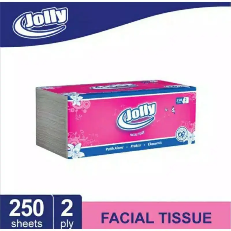 JOLLY Facial Tissue 250 Sheets 2 PLY - Tisu Tissu Wajah Putih Alami