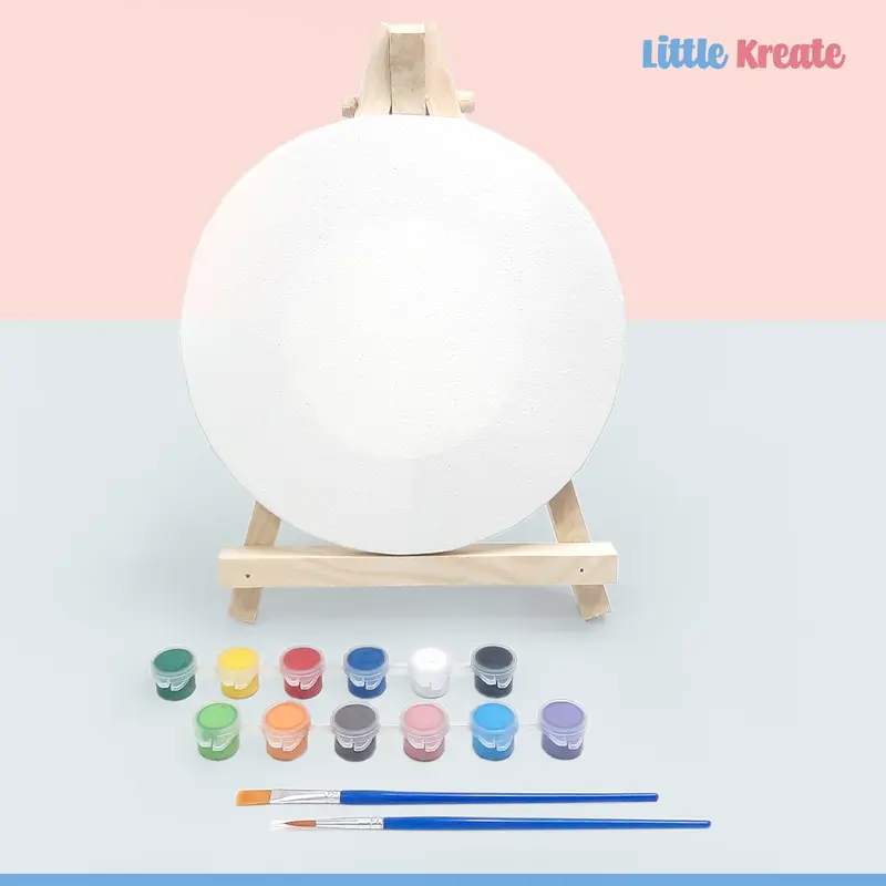 Canvas Acrylic Paint Set / Paket Kanvas Lukis Cat Akrilik Kuas Melukis 4