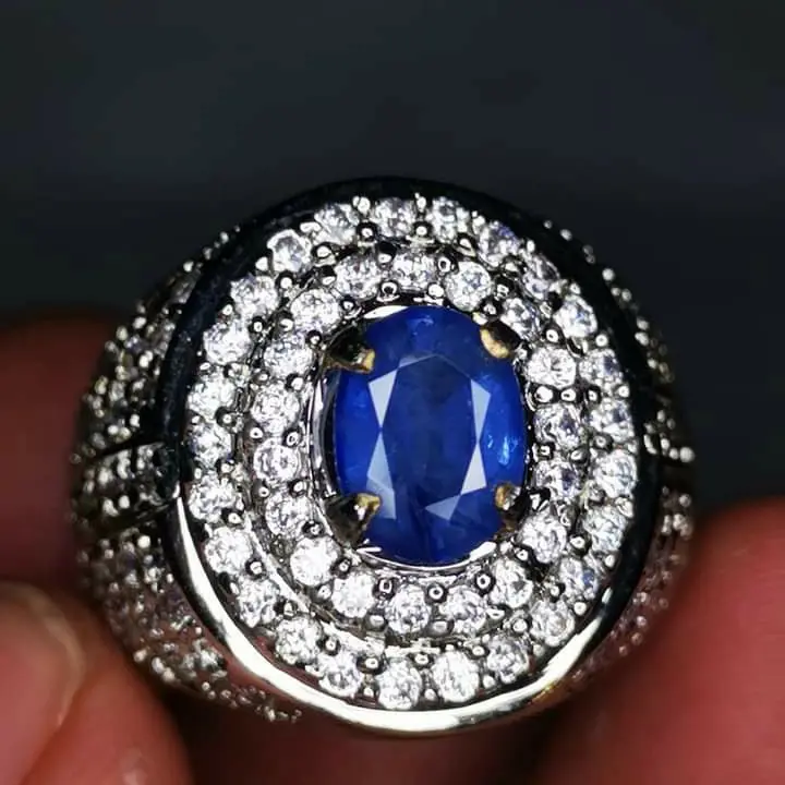 NATURAL VIVID ROYAL BLUE SAPPHIRE SRILANKA CEYLON MEMO ACC GEMS LAB