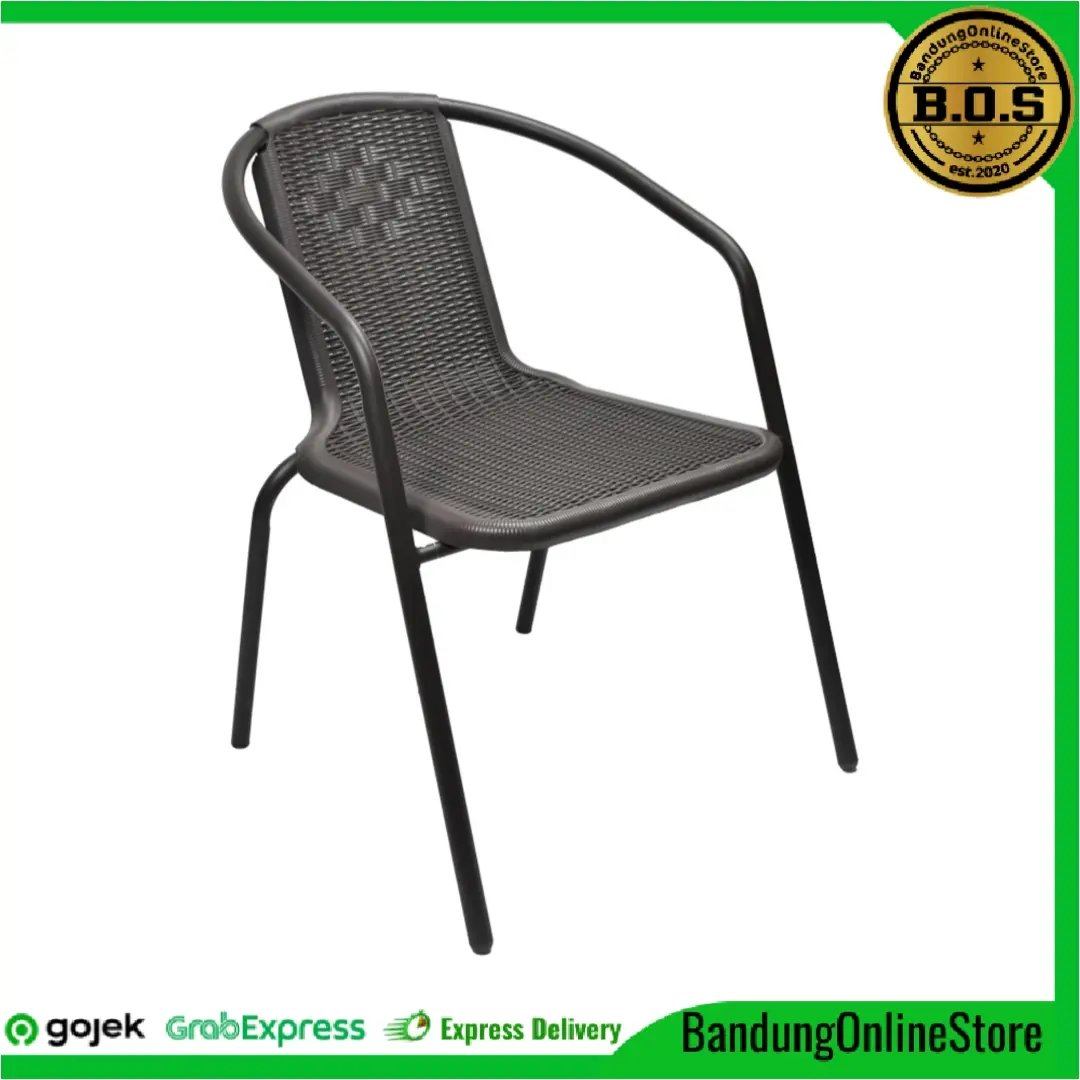 Kursi Teras Taman Outdoor Rotan Cafe Hotel Kursi Makan - Cokelat