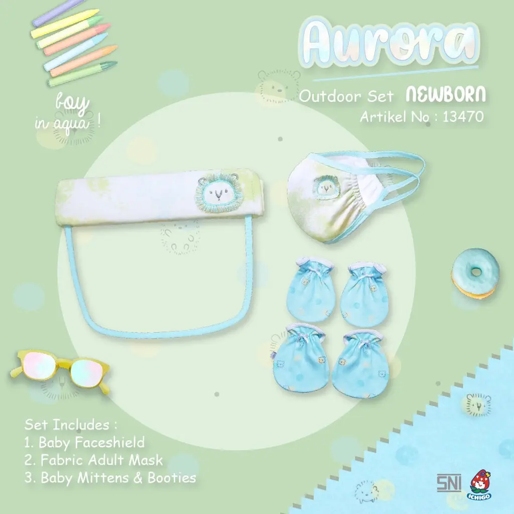 Ichigo Baby Face Shield Outdoor Set AURORA