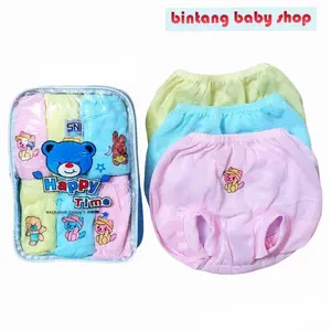 12.pcs Celana Pop Bayi Murah HAPPY TIME Celana Kacamata Bayi