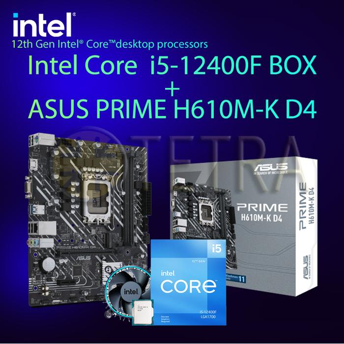 Jual [Bundle] Intel Core i5-12400F BOX + ASUS PRIME H610M-K D4