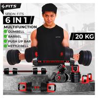 Gambar SFIDN 6in1 Multifunction Dumbell Kettlebell Barbel Set 20kg FITS dari Sfidn Jakarta Selatan 1 Tokopedia